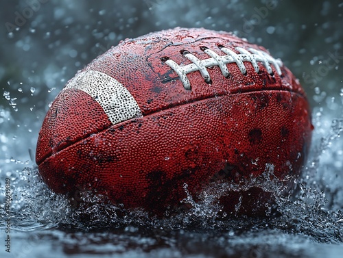 Detailed product shoot of football in action showing texture and color
