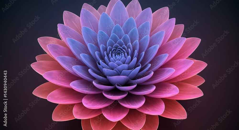 Fototapeta premium Gradient Petals Unfolding A Dazzling Visual Spectacle In Colorful Harmony
