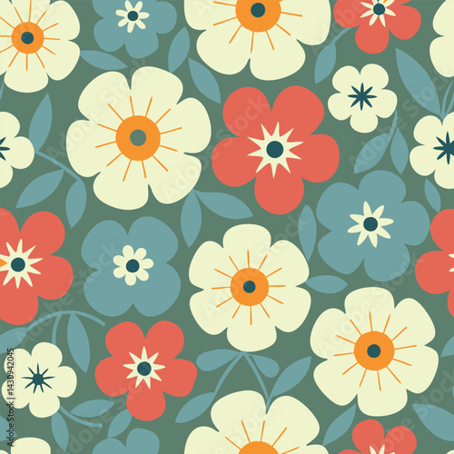 Seamless flowers.Vintage botanical flowers. Floral seamless patterns. Style for banners, wallpaper, posters, websites, online.Vector illustration  fabric, interior decor and other users design.

