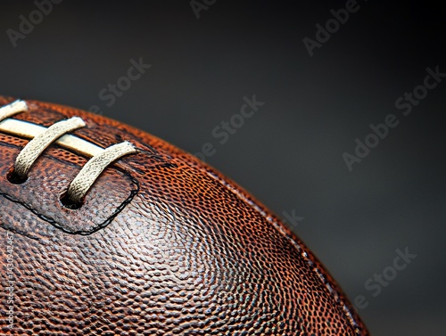 Detailed product shoot of football in action showing texture and color