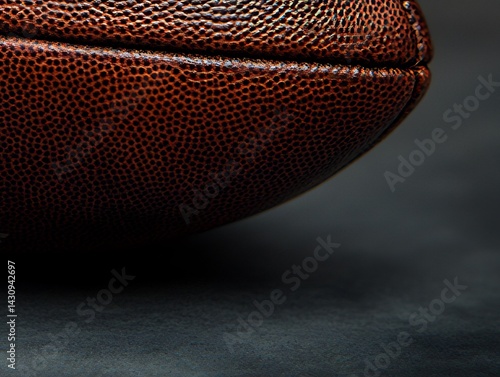 Detailed product shoot of football in action showing texture and color