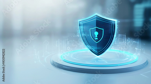 Digital security shield animation cyber space graphic design futuristic environment high-tech viewpoint protection concept