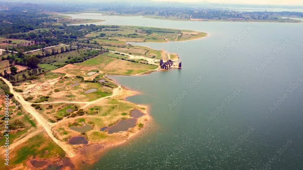 Ariel shot of Shettihalli Rosary Church. Located in Hassan district in ...
