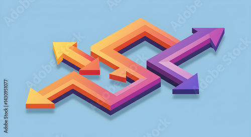 Directional Ambiguity Gradient Arrows Illustration Guiding Choices Ahead