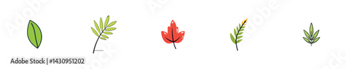 Colorful Leaf Branches Collection
