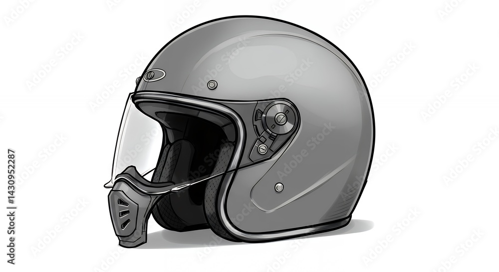 Fototapeta premium Gray motorcycle helmet design