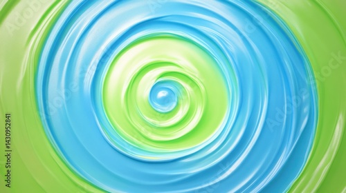 Swirling Colors of Blue and Green in Smooth Abstract Design