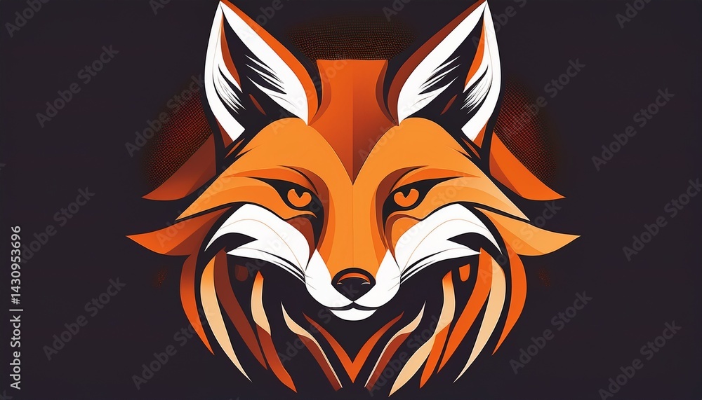 Obraz premium Stylized Orange and White Fox Illustration