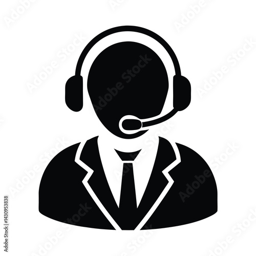Carta da parati Customer Support Icon Silhouette Vector Illustration