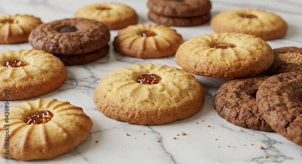 High Resolution Cookie Assortment with Crumbs and Texture Detail High Resolution Cookie Assortment with Crumbs and Texture Detail