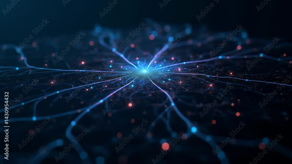 Glowing Neural Network Connections in Blue and Red Abstract Digital Background Glowing Neural Network Connections in Blue and Red Abstract Digital Background