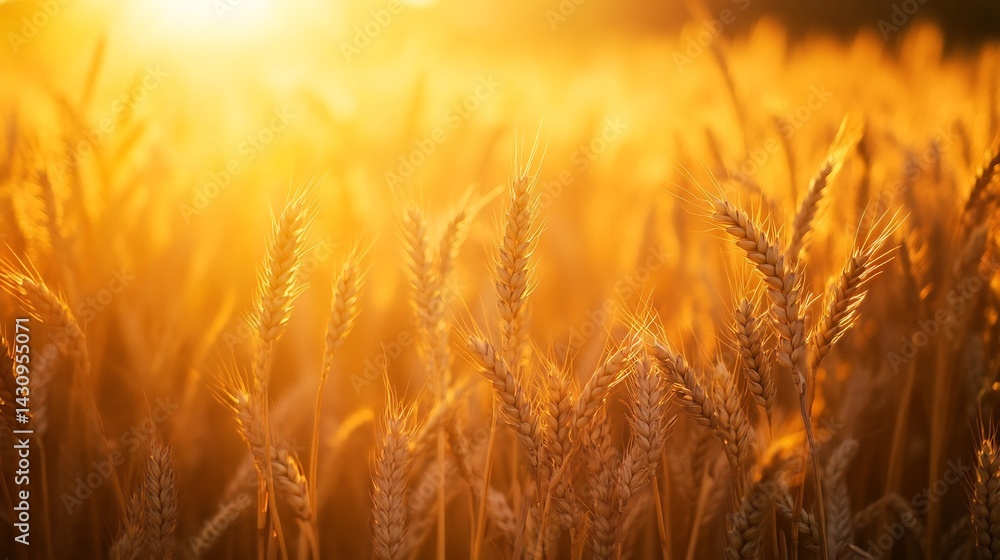 Golden Wheat Field at Sunset: A Warm, Impressionistic Landscape Golden Wheat Field at Sunset: A Warm, Impressionistic Landscape