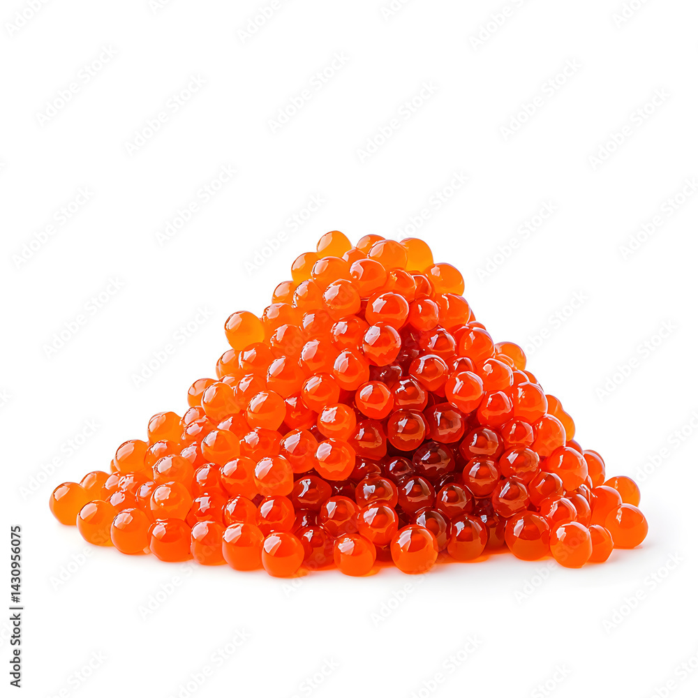 Pile of red caviar isolated on white background Pile of red caviar isolated on white background