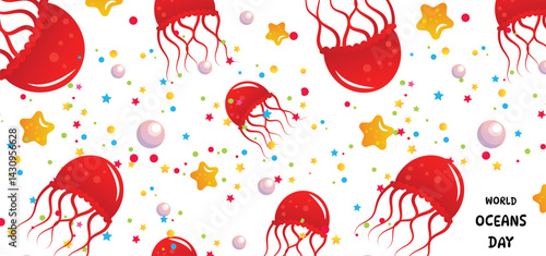 World Ocean Day Marine Life Awareness Illustration