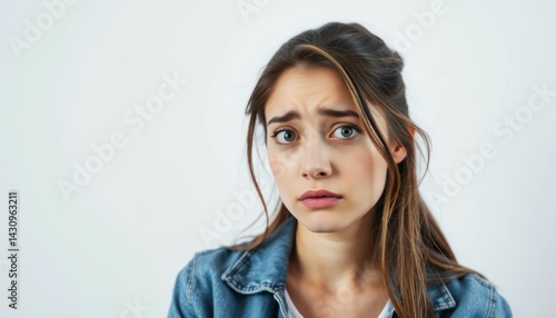 Young woman with thoughtful expression