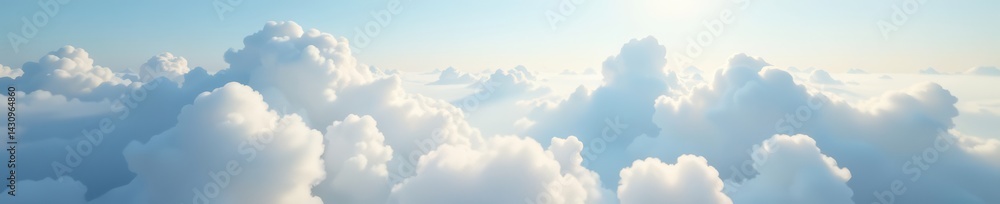 Fototapeta premium Ethereal white clouds rising in various shapes against mist, abstract, fog