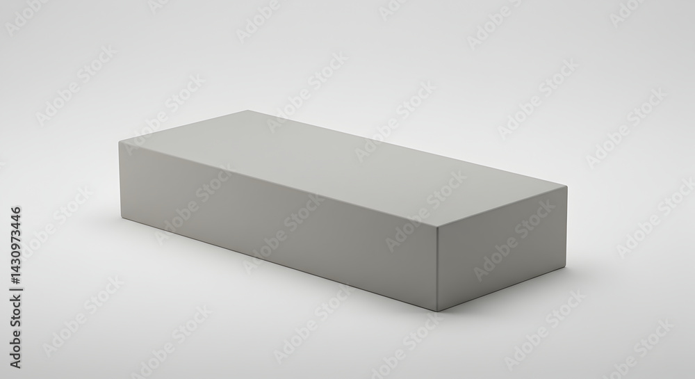 Fototapeta premium Rectangular Solid Mockup On White Seamless Backdrop With Minimalist Style