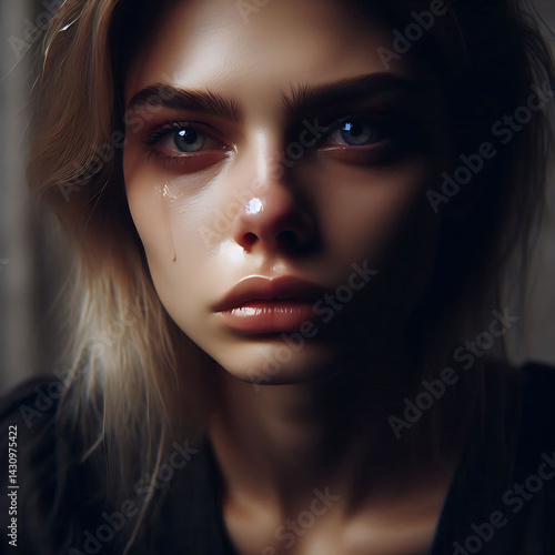 Wallpaper Mural Young Woman Crying Torontodigital.ca