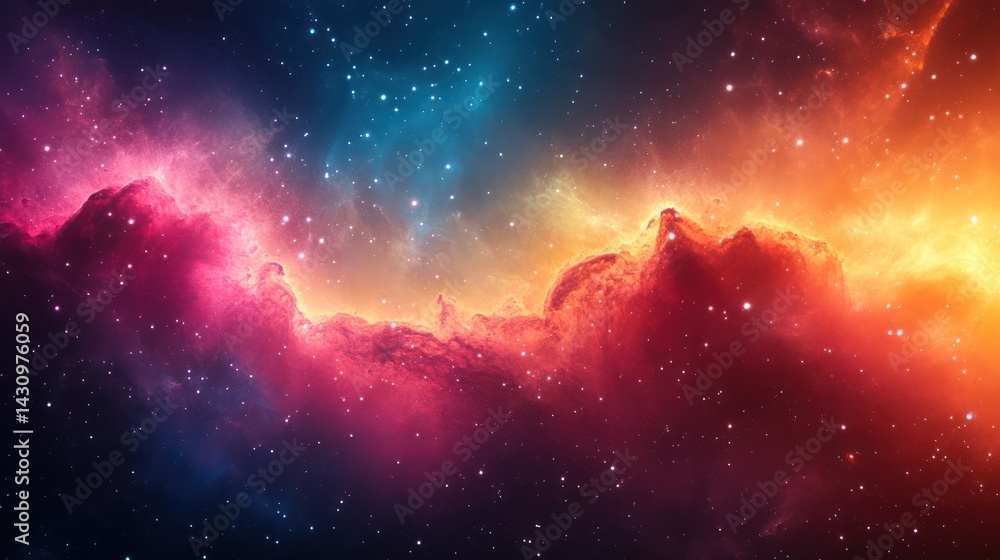 Fototapeta premium Cosmic Nebula Colorful Space Clouds