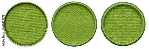 set of green circle embroidery for background. PNG file embroidery