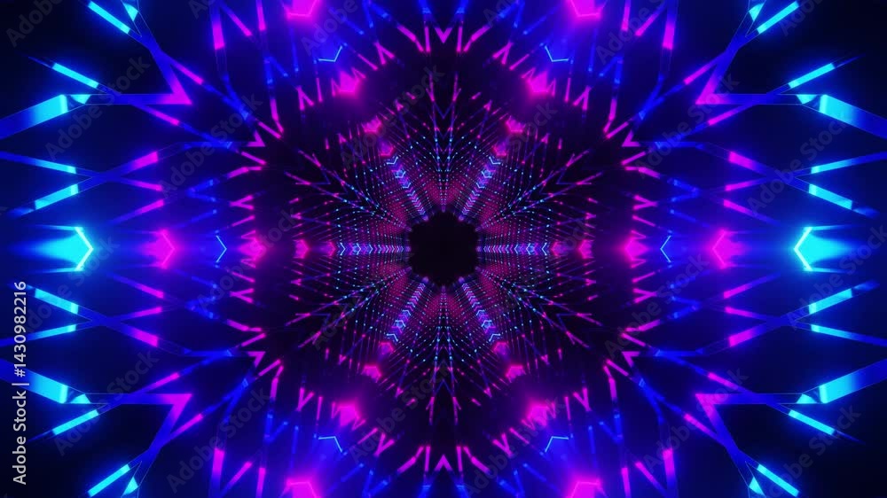 3d animated illustration of blue, purple neon futuristic tunnel with seamless looping 3d animated illustration of blue, purple neon futuristic tunnel with seamless looping