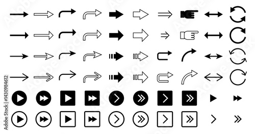 Simple arrow icon set.