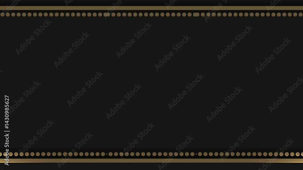 The effect of appearing and enlarging and shrinking and disappearing a horizontal, perpendicular long frame with gold decorations on a brown background. Space for your own content. The effect of appearing and enlarging and shrinking and disappearing a horizontal, perpendicular long frame with gold decorations on a brown background. Space for your own content.