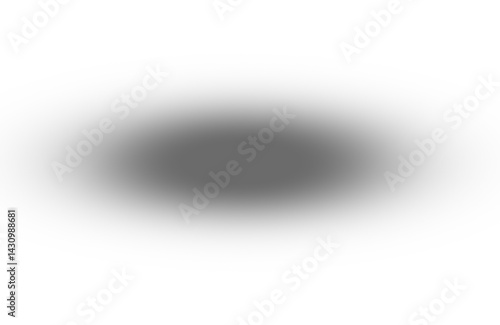 Dark shadow overlay effect isolated on transparent background. Blurred round shadow. Gradient shadow drop for design, Poster, card, decoration. PNG 