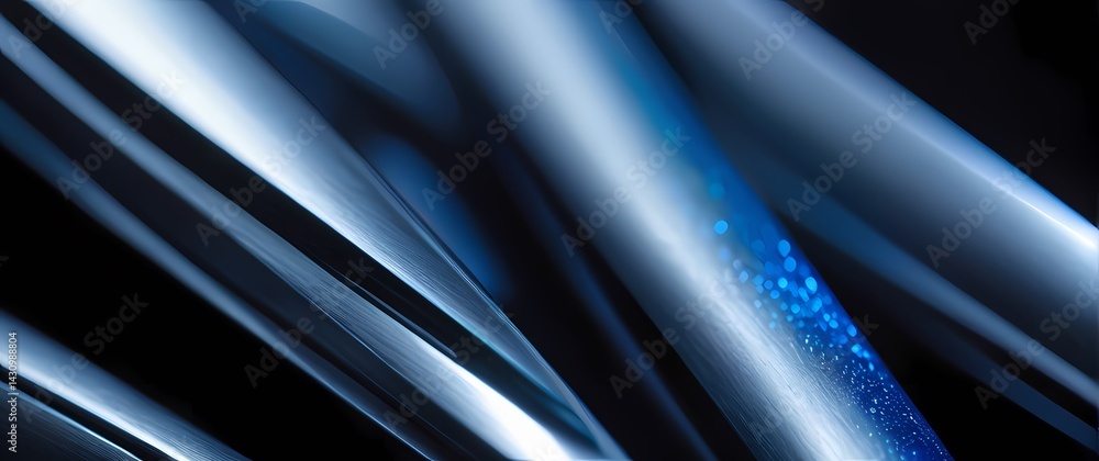 Close up of titanium alloy with micro detailing subtle blue gray hues shimmering in bright focused light