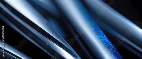 Obraz na płótnie Close up of titanium alloy with micro detailing subtle blue gray hues shimmering in bright focused light w salonie