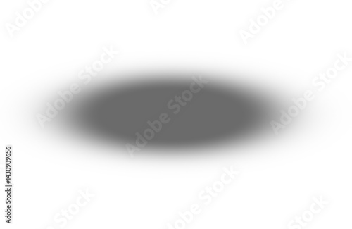 Dark shadow overlay effect isolated on transparent background. Blurred round shadow. Gradient shadow drop for design, Poster, card, decoration. PNG 