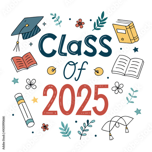 class of 2025 education text vector 