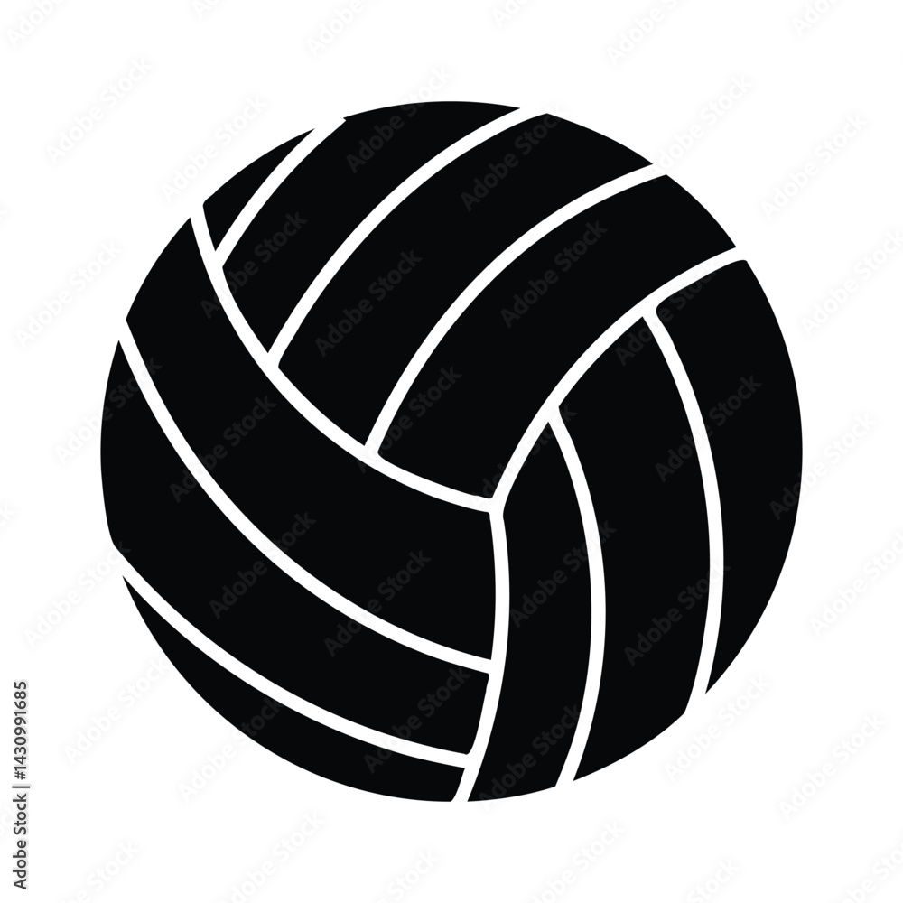 Volleyball icon, Flat vector illustration of a volleyball vector Art & Illustration Volleyball icon, Flat vector illustration of a volleyball vector Art & Illustration
