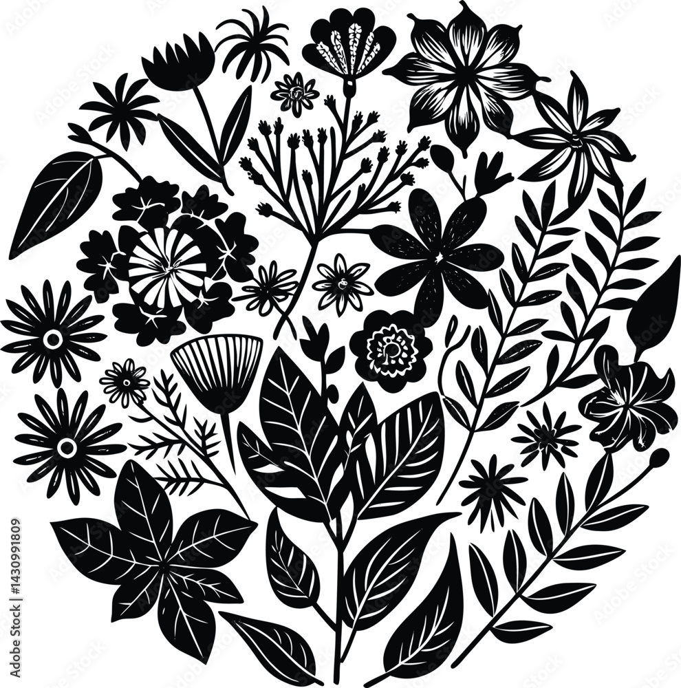 Seamless floral pattern vector wallpaper showcases a decorative design with vintage flower and leaf elements, perfect as a spring textile backdrop Seamless floral pattern vector wallpaper showcases a decorative design with vintage flower and leaf elements, perfect as a spring textile backdrop