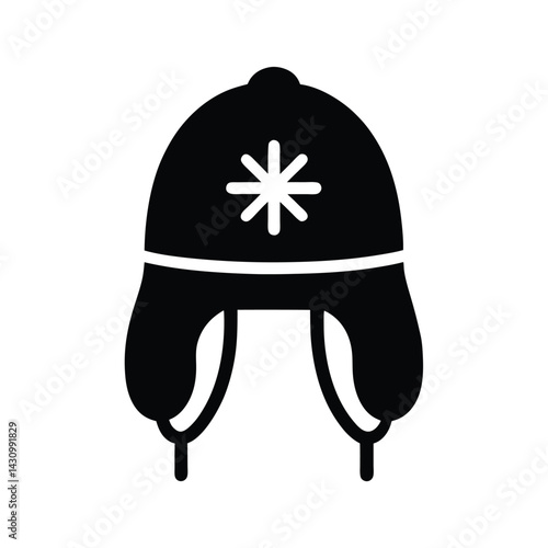 winter trapper hat icon vector illustration