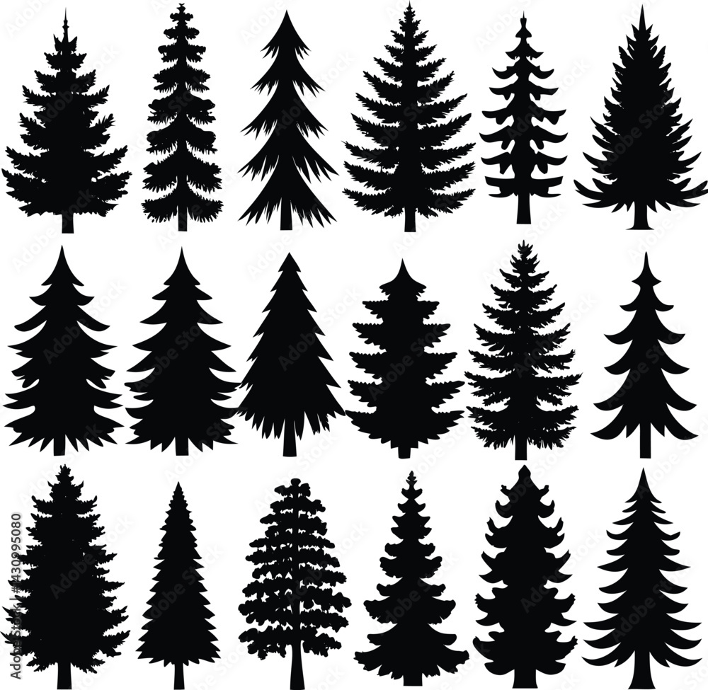 This seamless vector pattern illustrates a green winter forest with fir and pine trees, perfect for holiday and Christmas decoration with a natural, woodsy design This seamless vector pattern illustrates a green winter forest with fir and pine trees, perfect for holiday and Christmas decoration with a natural, woodsy design