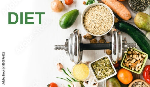 A set of products for sports dietary nutrition for athletes.