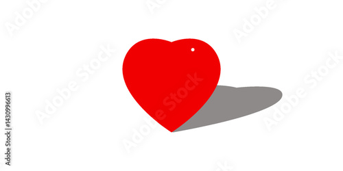Valentine red heart icon. Heart shape Isolated on white background.