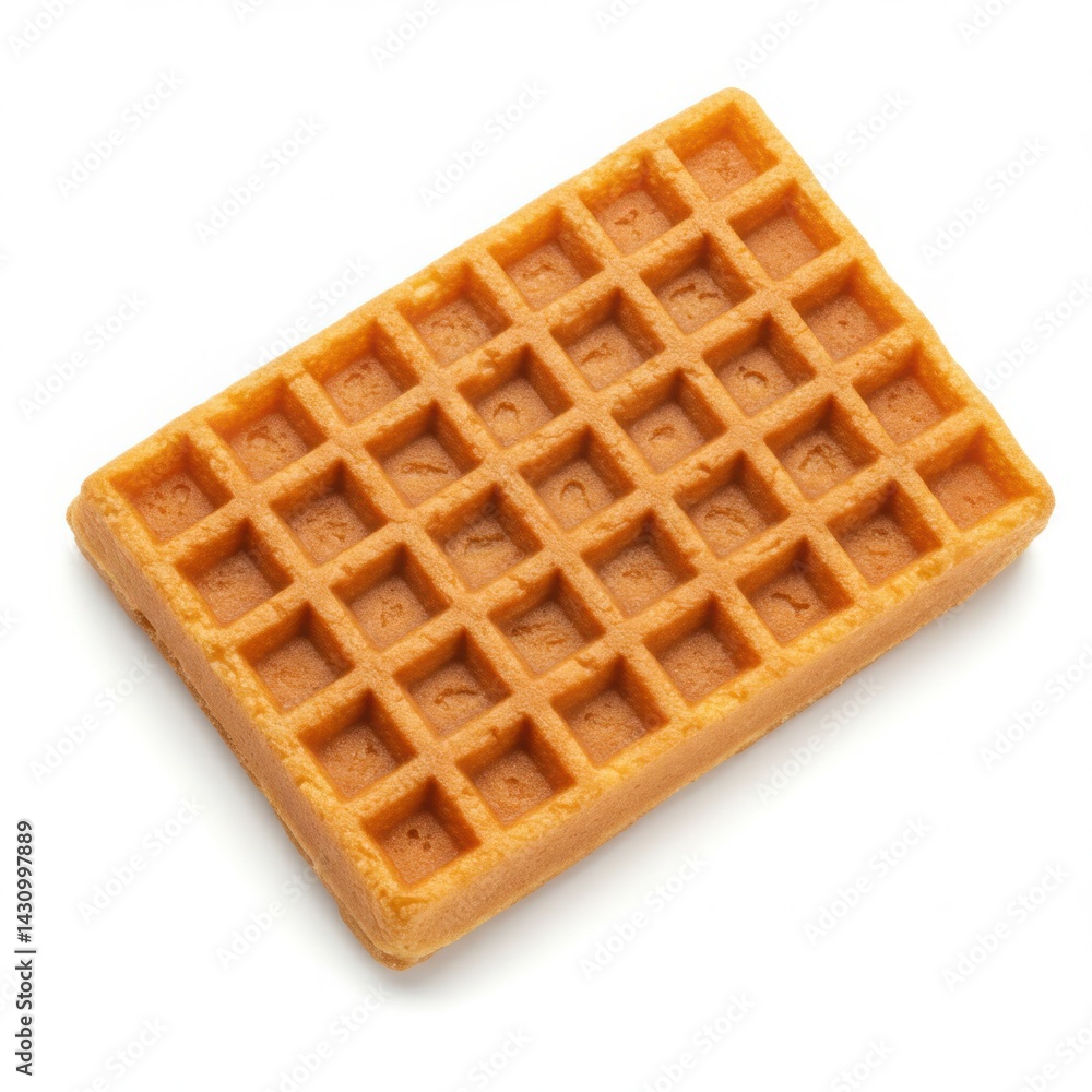 Rectangular waffle isolated on white background Rectangular waffle isolated on white background