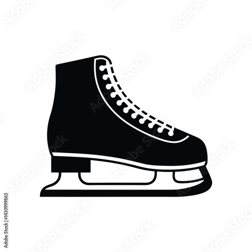 Silhouette of an ice skate Art & Illustration