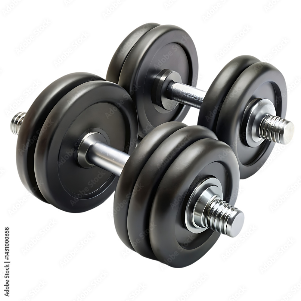 Naklejka premium Adjustable Dumbbells: Strength Training Equipment for Home Gyms