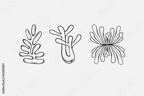 Random Shapes Organic Blobs. Outline 2d vector image. Sticker for social media. Backdrop