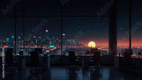 night view of the city of moscow