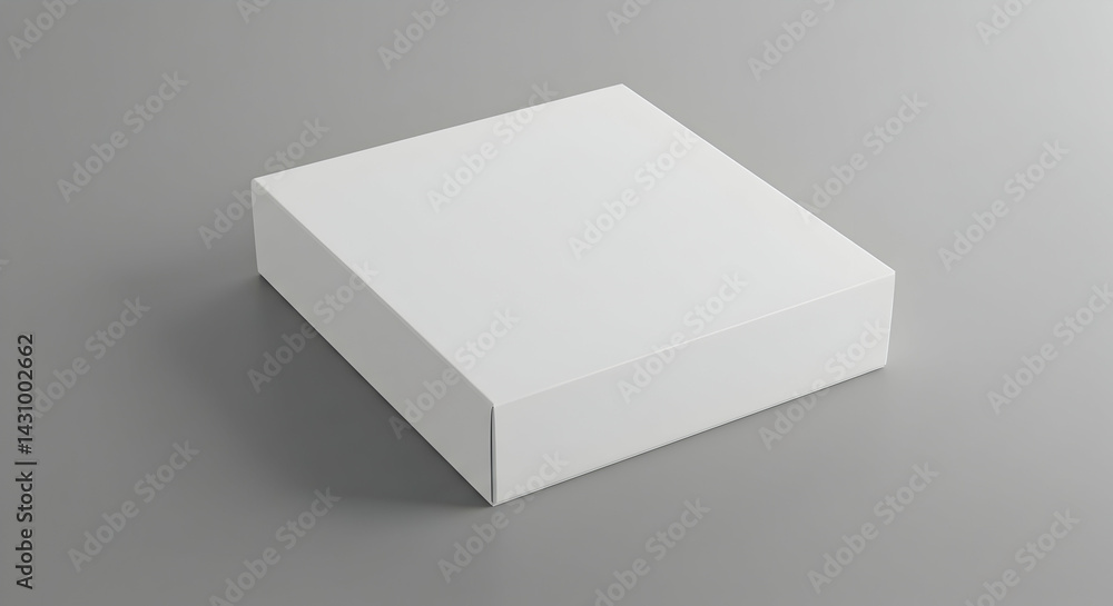Blank White Square Box Packaging Mockup on Gray Background Product Presentation Template for Branding 3D Render Blank White Square Box Packaging Mockup on Gray Background Product Presentation Template for Branding 3D Render