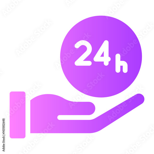 24 hours gradient icon