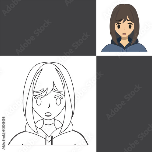 a young woman with her expression vector image