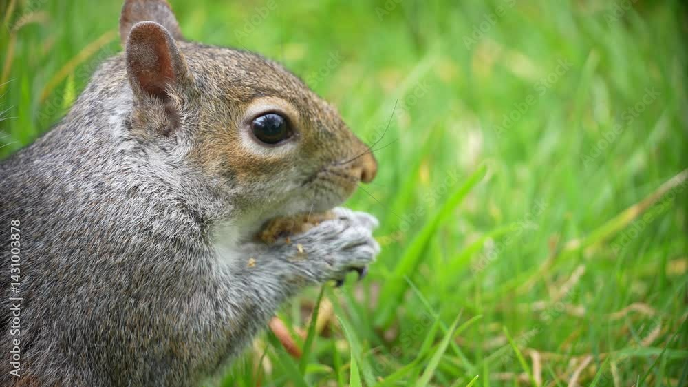 Squirrel eating a nut in the park Squirrel eating a nut in the park