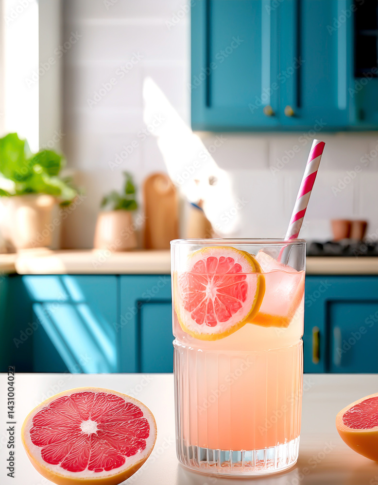 Grapefruit Limonade in der Küche