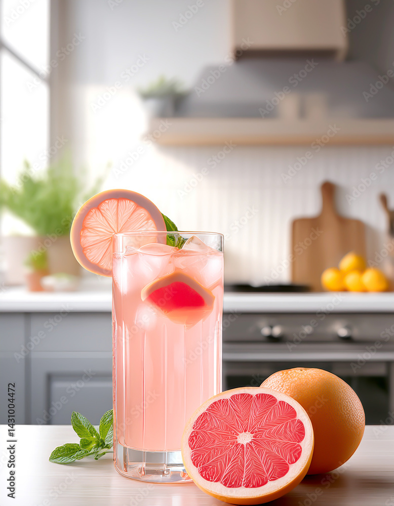 Grapefruit Limonade in der Küche
