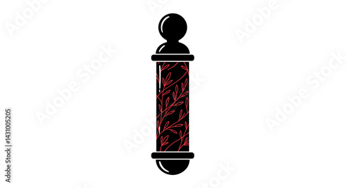Not bad ikon. Author's concept. Decorative pillar with leaf pattern in minimalist style